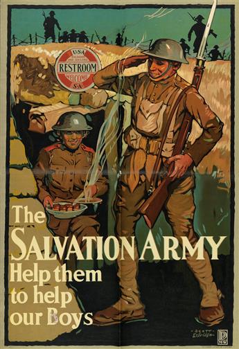 VARIOUS ARTISTS. [WORLD WAR I.] Group of 4 posters. 1915-1918. Each approximately 39x27 inches, 99x68 cm.